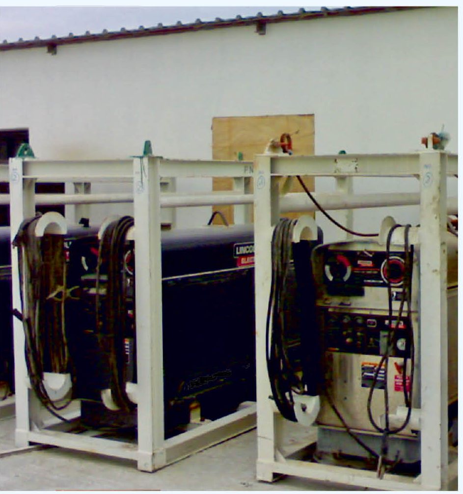 Skid-mounted welding machines and generator